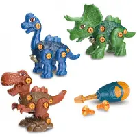 Tachan Dinosaurs 3 Pack With Manual And Electric Screwdriver Veelkleurig Kinderen