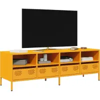 vidaXL Tv-meubel 135x39x43,5 cm koudgewalst staal mosterdgeel