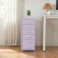 En.casa Kantoorkast Kökar ladekast op wielen 69x28x41 cm lila []