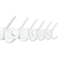 TOJ 12 Haaks Wandkapstok – 46cm - Muur / Wand Kapstok - Hangende Design Muurkapstok - Handdoekrek - RVS - Wit