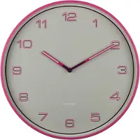 Karlsson - Wandklok Lined Numbers Roze