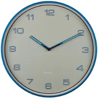 Karlsson - Wandklok Lined Numbers Blauw