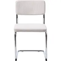 Canvas Studios Fontas eetkamerstoel chroom - crème zandkleur ribstof