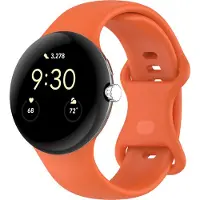 Strap-it Siliconen Classic smartwatch bandje - geschikt voor de grotere Google Pixel Watch 3 - 45mm (oranje)