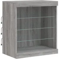 vidaXL Dressoir met LED-verlichting 60,5x37x67 cm grijs sonoma eiken