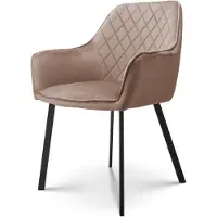 Lizzely Garden & Living SET DEAL: 4 stuks Eetkamerstoel met armleuning Yurgan champagne velvet eetstoel