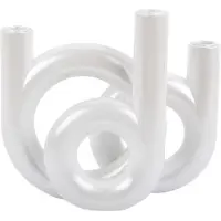 Present Time kandelaar rings medium metallic white