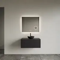 Gliss Design Spiegel Lumin Rechthoekig 80 x 70 cm Incl. Spiegelverwarming, Scheerspiegel en Indirect LED-verlichting Rondom