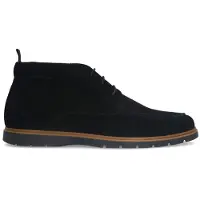 Manfield Zwarte suède veterboots | Maat 44