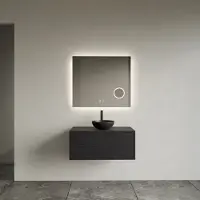 Gliss Design Spiegel lumin rechthoekig 90x70 cm incl. Spiegelverwarming, scheerspiegel en indirect led-verlichting rondom