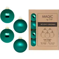 Inge-glas Inge Christmas Goods Kerstballen - 12x - donkergroen - glas - 8 cm