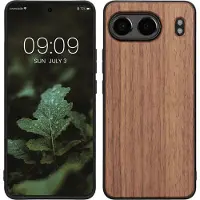 Kwmobile telefoonhoesje geschikt voor OnePlus Nord 4 5G - Hoesje met bumper in donkerbruin - Backcover - hout