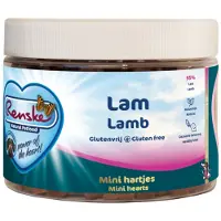 Renske 6x Gezonde Beloning Mini Hartjes Hondensnack Lam 300 Gr