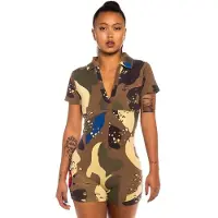 Grimey Glorified Camo Korte Mouw Romper