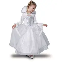 MOM Snow Queen Girl Costume Wit 10-12 Years Kinderen