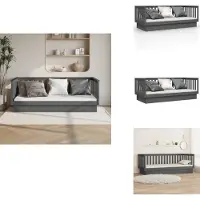 vidaXL Dagbed, grijs, 80x200 cm, massief grenenhout - Bedden & bedframes