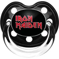Iron Maiden Speen voor babys - Logo - voor Kinderen - zwart-rood | Maat 0-6 maanden