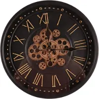 Dutch Style Wandklok Buffalo, 40 cm - Zwart - Rond - Met wijzerplaat