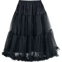 Hell Bunny - Rockabilly Midirok - Penelope Petticoat - XS-S tot XL-XXL - voor Vrouwen - zwart - Maat XS-S