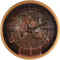 Dutch Style - Klok - Wandklok Yankee 46 cm - Goud - Rond - Metaal - 46x46x7 - Iron+glass