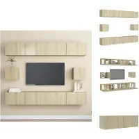 vidaXL Tv-kastenset - Tv-kastensets - Tv-kasten - Tv-meubelset - 6-delige Tv-meubelset bewerkt hout sonoma eikenkleurig