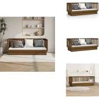 vidaXL Dagbed, honingbruin, 75x190 cm, massief grenenhout - Bedden & bedframes
