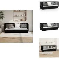 vidaXL Dagbed, zwart, 75x190 cm, massief grenenhout - Bedden & bedframes