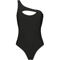 Black premium by emp Zwempak - Asymmetric Swimsuit - S tot L - voor Vrouwen - zwart - Maat S
