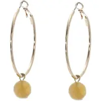 Behave - Oorringen met natuurstenen bruine hanger - Fashion sieraden
