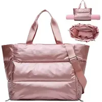 WIMA Sporttas voor dames - strandtas met rits - fitnessmathouder - Montreal - - Rose -