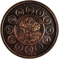 Baroque - Klok - Wandklok Stamford 46 cm - Zwart - Rond - Metaal - 46x46x7 - Iron+glass