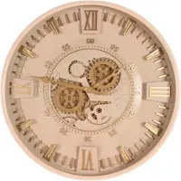 Dutch Style - Klok - Wandklok Westbury 59 cm - Beige - Rond - Metaal - 59x59x8.5 - Iron+glass