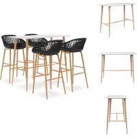 vidaXL Barset - Barsets - Bar Set - Bar Sets - 5-delige Barset wit en zwart