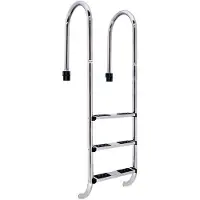 Productos Qp Narrow Wall Pool Ladder 3 Steps Zilver