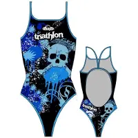 Turbo Skulls Triathlon Swimsuit Blauw,Zwart 2XL Vrouw