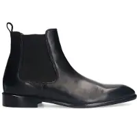 Manfield Zwarte leren chelsea boots | Maat 41