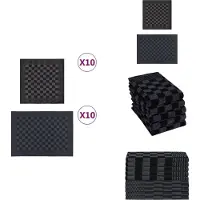 vidaXL Keukendoekenset - Keukendoekensets - Handdoek - Theedoek - 20-delige Keukendoekenset katoen zwart en grijs