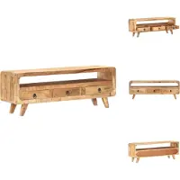 vidaXL Tv-meubel - Tv-meubelen - Tv-meubels - Tv-meubilair - Tv-meubel 117x30x41 cm massief ruw mangohout
