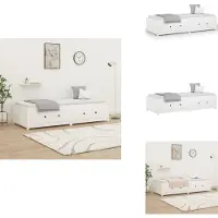 vidaXL Dagbed, wit, 90x200 cm, massief grenenhout - Bedden & bedframes