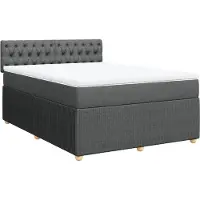 vidaXL Boxspring met matras stof donkergrijs 140x190 cm