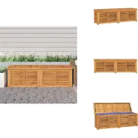 vidaXL Tuinbox - Tuinboxen - Opbergbox - Tuinopbergbox - Tuinbox met zak 175x50x55 cm massief teakhout