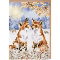 Wrendale Designs Wrendale Kerstkaarten Notepack - 8 stuks 'Footprints in the Snow' Fox Christmas Card Pack