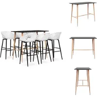 vidaXL Barset - Barsets - Bar Set - Bar Sets - 7-delige Barset zwart en wit