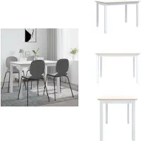 vidaXL Eettafel - Eettafels - Eetkamertafel - Eetkamertafels - Eettafel 114x71x75 cm massief rubberwood wit en bruin