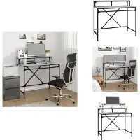vidaXL Bureau, grijs Sonoma, 100x50x90 cm, houtvezel en metaal - Bureaus