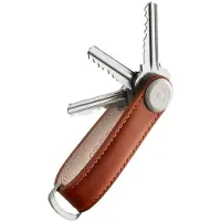 OrbitKey Cognac leren sleutelhanger | Maat adult