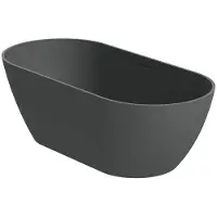 Alvoro Solid Vrijstaand Bad 170x80cm - Solid Surface - Anthracite - Baden, Vrijstaande Baden