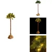 vidaXL Kerstboom - Kerstbomen - Kerstdecoratie - Kerst Decoratie - Kunstpalmboom met LED's 150 cm