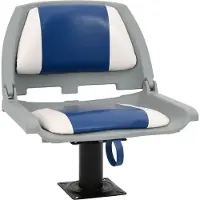 vidaXL 2-delige Bootstoelenset inklapbaar 48x51x41 cm blauw en wit