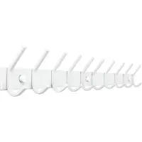 TOJ 20 Haaks Wandkapstok – 78cm - Muur / Wand Kapstok - Hangende Design Muurkapstok - Handdoekrek - RVS - Wit